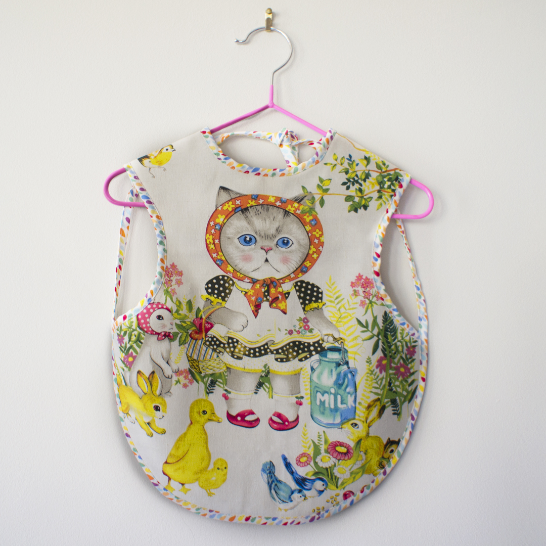 Handmade in Bristol baby bib apron by the Bristol Seamstress