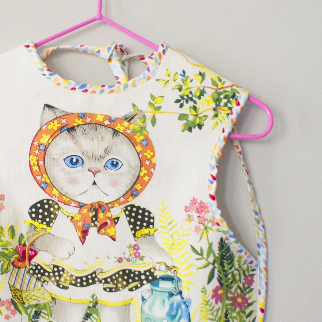 Handmade in Bristol baby bib apron by the Bristol Seamstress