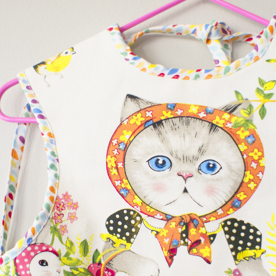 Handmade in Bristol baby bib apron by the Bristol Seamstress